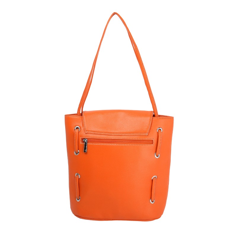 Orange leather tote bag 2025